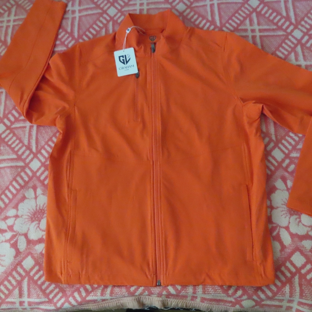 Graham Luxe by 1764 - Men’s Kash Heather Orange Golf Jacket - Size M NWT